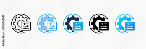 Workflow Engine icon set multiple style collection