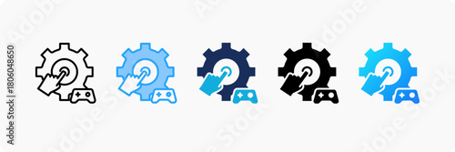 System Control icon set multiple style collection
