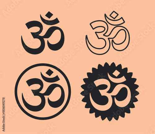 Om Symbol Spiritual  Vector Design