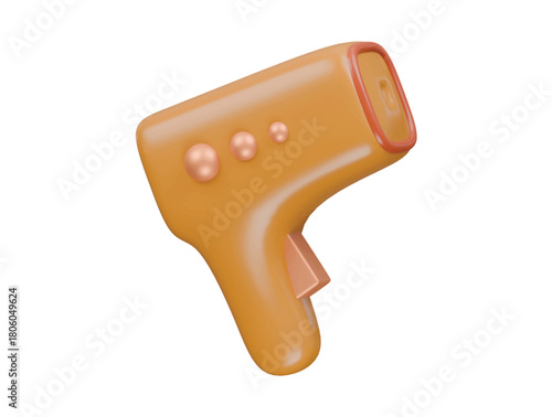 thermometer gun icon 3d illustration render
