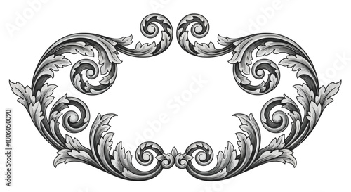 Elegant Ornamental Frame in Baroque Style for Design and Decoration Elements