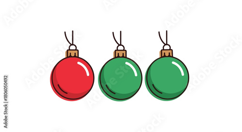 Christmas Ornaments Festive Baubles for Holiday Decoration, A Set of Red and Green Spheres