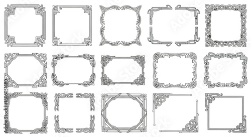 Collection of Elegant Ornamental Frames Decorative Borders and Vintage Design Elements for Graphics