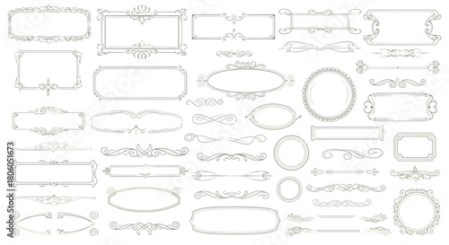 Elegant Vector Frame and Divider Set for Design A Collection of Decorative Elements