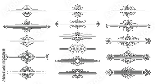 Ornate Vector Dividers and Design Elements A Collection of Decorative Borders in Black and White