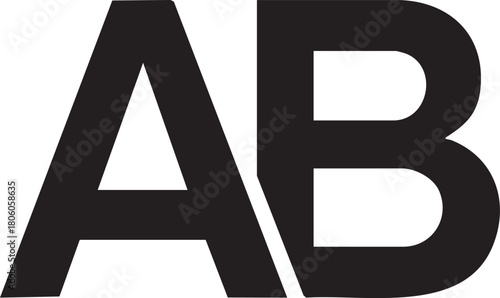 Abstract Lettering Bold 'A' and 'B' Design – Minimalist Typography for Creative Projects