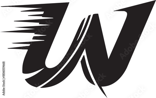Dynamic Letter W Design with Motion Effect Modern Typography for Brands and Creative Concepts