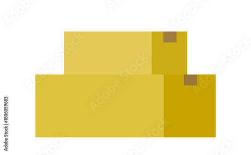 積み重なった段ボール箱のイラスト