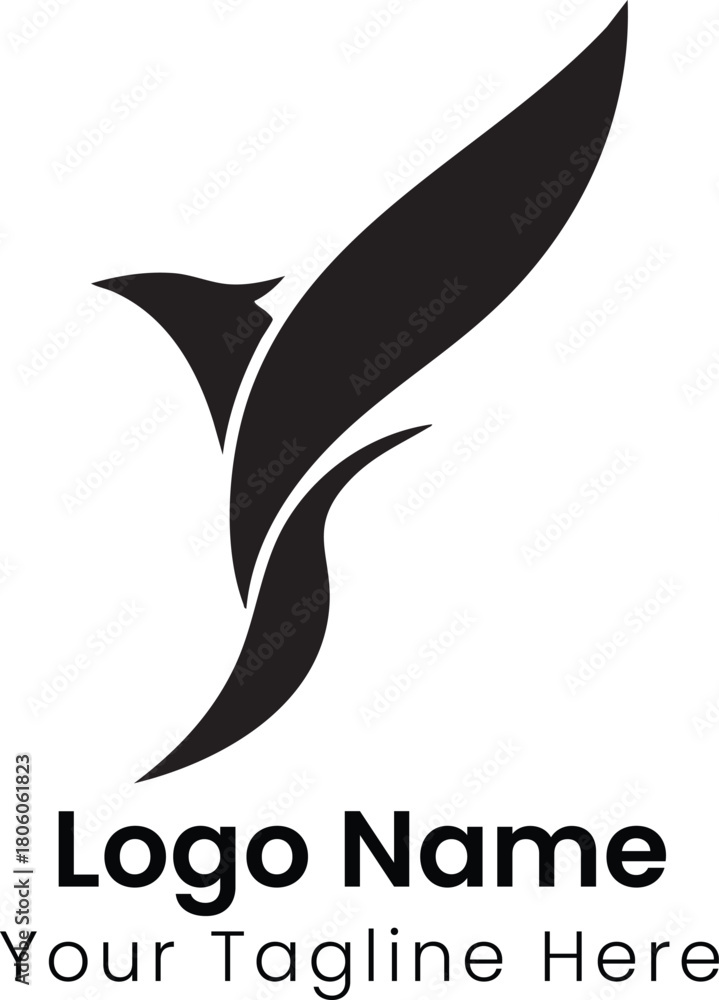 Obraz premium Minimalist Bird Logo A Clean and Elegant Design for a Modern Brand Identity - Symbol of Freedom and Grace