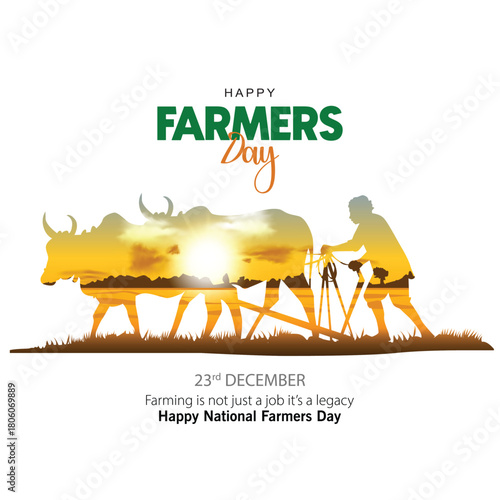 National Farmers Day in India is also known as Kisan Divas.abstract vector illustration design.