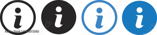 Info icons set. Info button. Black bubbles pointers information info signs. Info symbol flat style – vecto