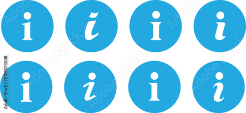 Information. Different styles, color, more information. Vector icons