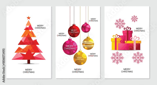 Festive Christmas Card Designs A Collection of Christmas Trees, Ornaments, and Gift Illustrations