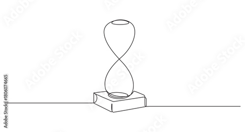 Hourglass continuous single line art drawing vector illustration,Minimalist One Line Hourglass Drawing,Continuous Line Drawing of an Hourglass