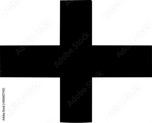 Bold Black Plus Sign - Minimalist Basic Symbol