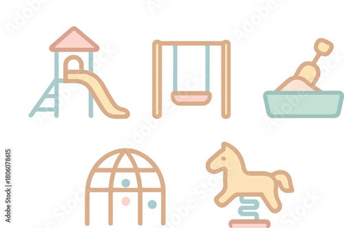 playground with flat design style, eps 10 illustration
