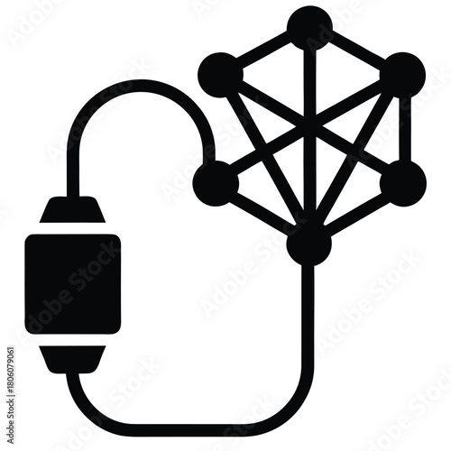 vector illustration of an electric cable