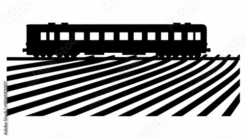 Vintage railway carriage on tracks, a retro train design for travel or historic railway concepts