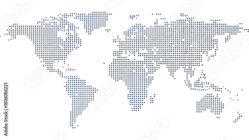 World map made of dots isolated on global network connection, international business, or worldwide communication concept vector illustration of the earths continents