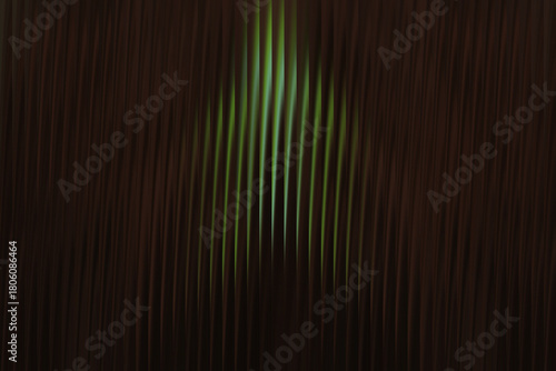 Fotografija Abstract vertical lines create a textured background with a subtle gradient of light green emerging from the dark brown