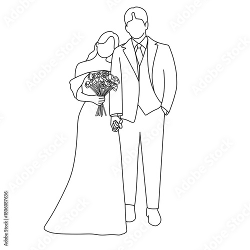 wedding invitation card with bride