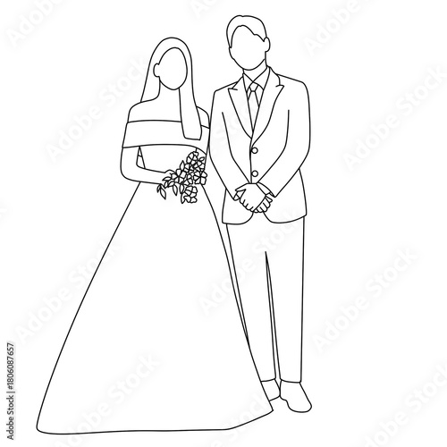 bride and groom vector