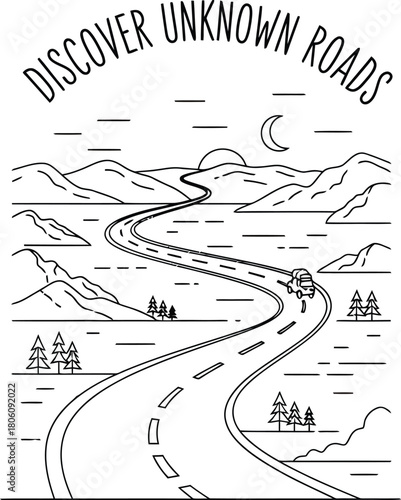 Discover unknown roads with stunning mountain views and a cyclist exploring nature's beauty, perfect for adventure travel blogs and outdoor lifestyle promotions