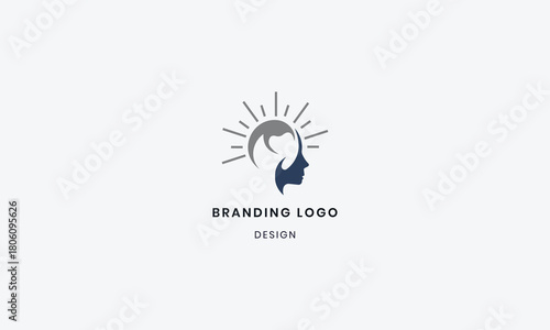 Human creative idea light energy logo