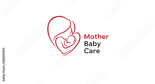 baby and mom vector illustration logo baby care treatment clinic health care