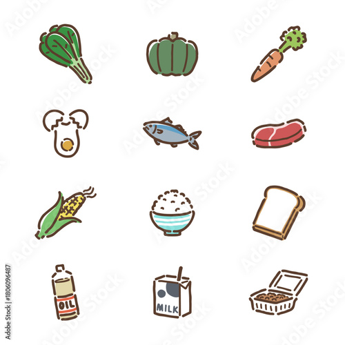 食べ物のイラストセット・フルカラー