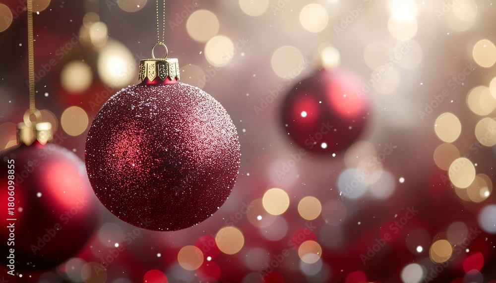 Fototapeta premium Floating Christmas Ornaments with Soft Glow – Modern Festive Scene. 