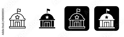 Federal Icon Line and Black Fill Style Collection