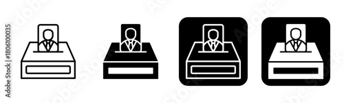 Election Icon Line and Black Fill Style Collection