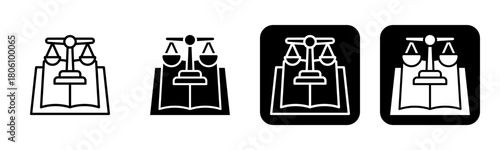 Constitution Icon Line and Black Fill Style Collection