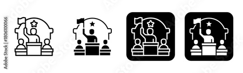 Power Icon Line and Black Fill Style Collection