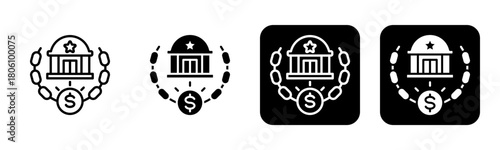 Corruption Icon Line and Black Fill Style Collection