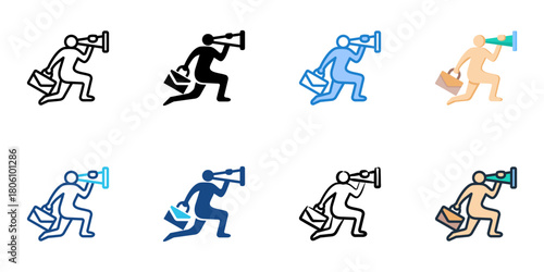 Career opportunities icon set multiple style collection 
