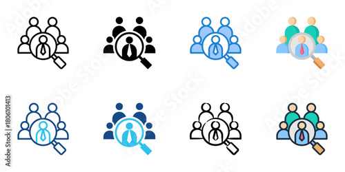 Hiring icon set multiple style collection 

