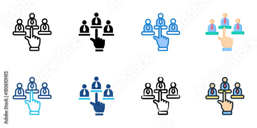 Recruitment icon set multiple style collection 
