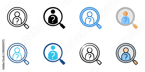 Vacancies icon set multiple style collection 
