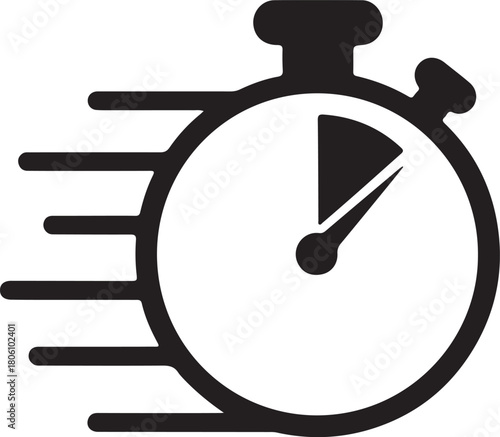 Fast Stopwatch Icon Speed Delivery Time Measurement and Urgency Logo Design