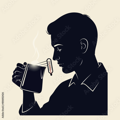 man drinking coffee