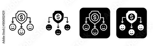 Beneficiary Icon Line and Black Fill Style Collection