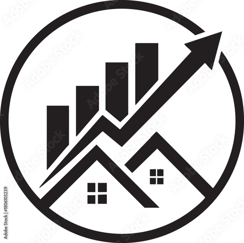 Real estate growth concept icon