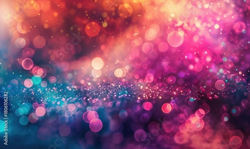 Abstract background with bokeh light effect and festive color gradient