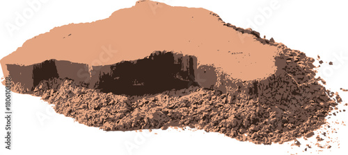 Illustration of Sandy Soil Profile with Layers and Fine Grain Texture