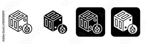 Fuel Cell Icon Line and Black Fill Style Collection