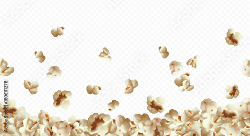 Banner with a bottom border frame made of airy caramel popcorn kernels.