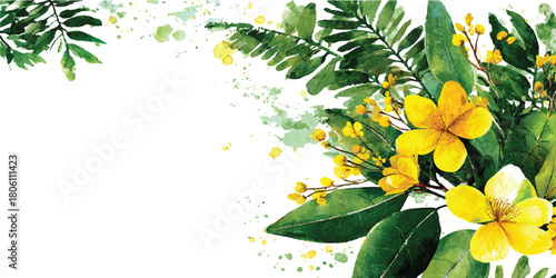 Spring time seamless border spring flowers background, pink blossoms branches isolated

  