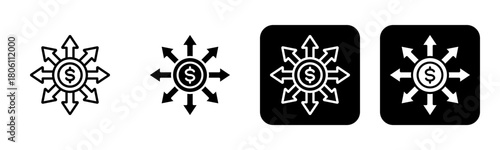 Payment Icon Line and Black Fill Style Collection